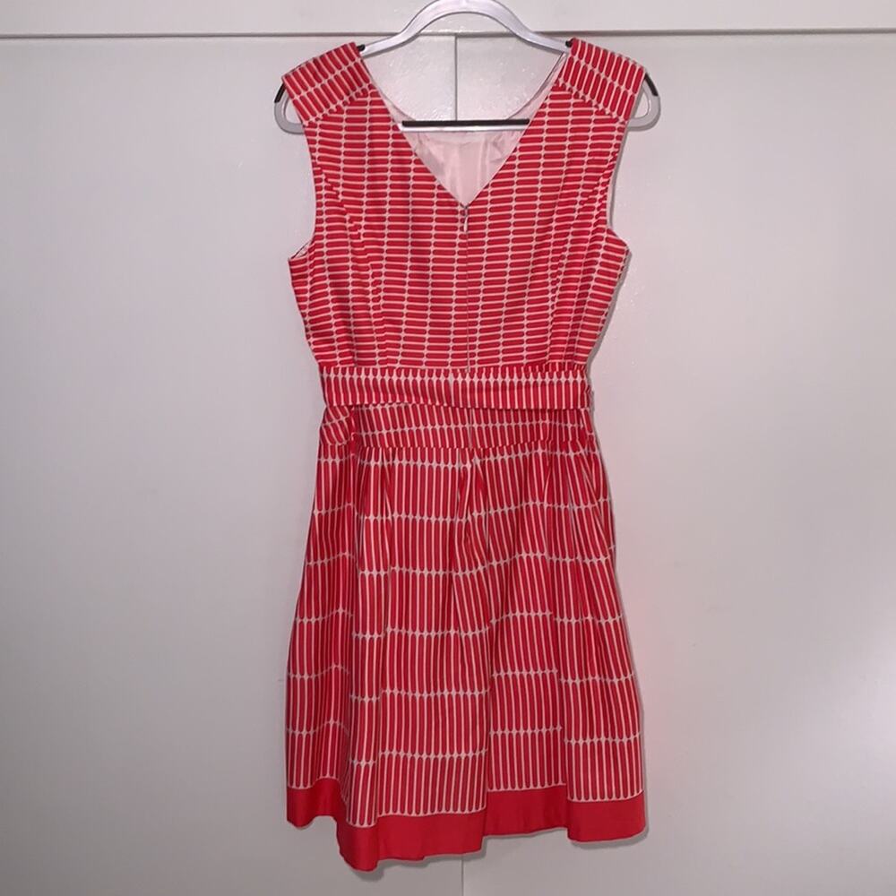 Orange-pink & white cotton dress - Picture 3 of 9